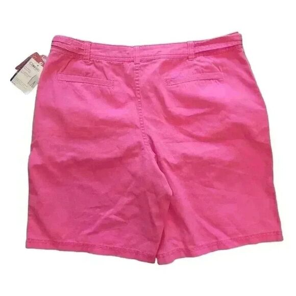 Faded Glory Women's Washed Racy Pink Cotton Classic Fit Shorts NEW - Picture 6 of 9